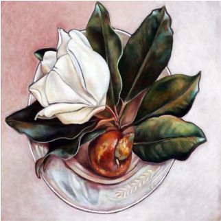 tablou cu flori - decor cu magnolie